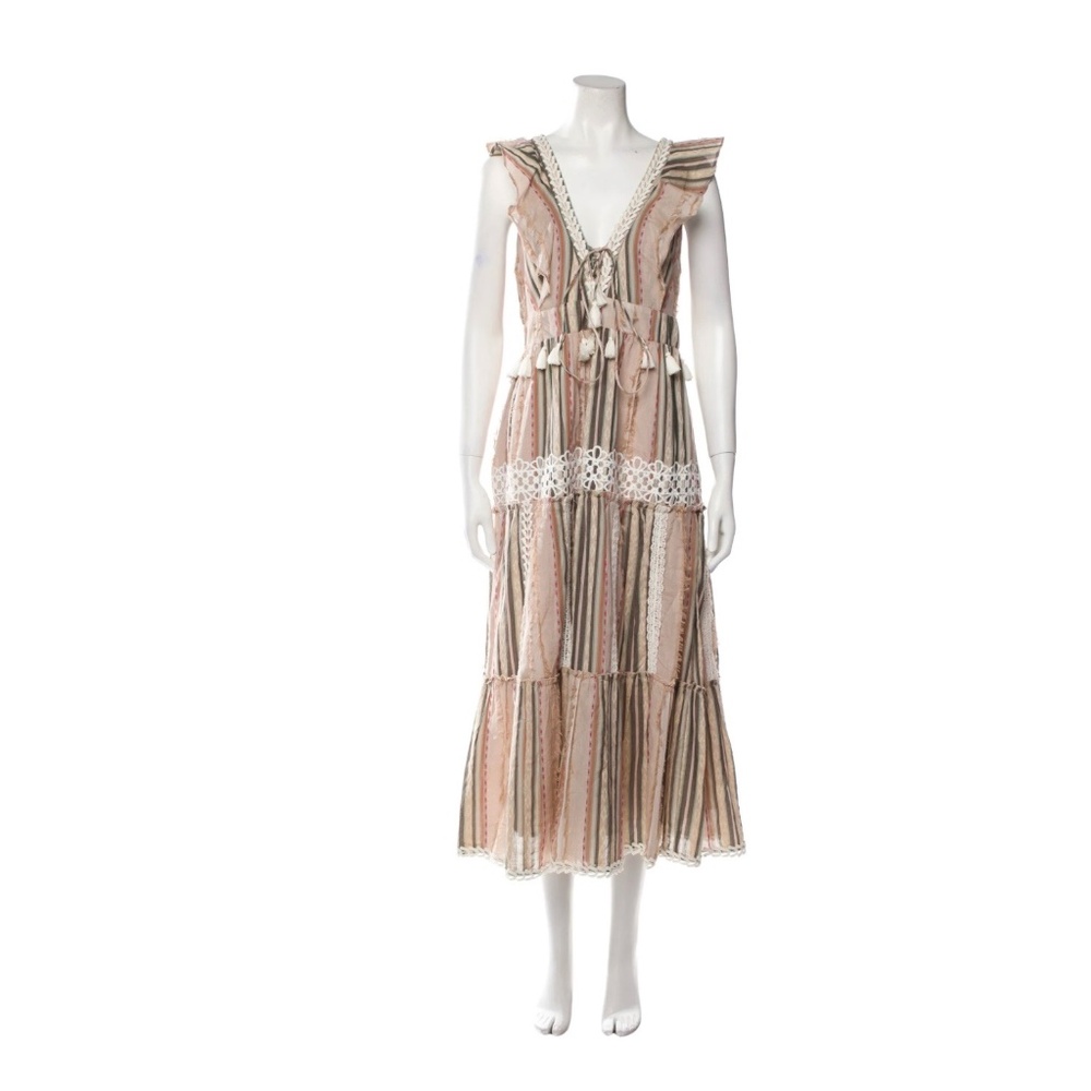 Hemant and Nandita Handmade Striped Cotton Dress - Size Large